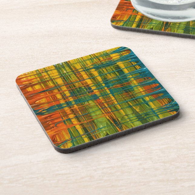 Retro Weave Beverage Coaster (Left Side)