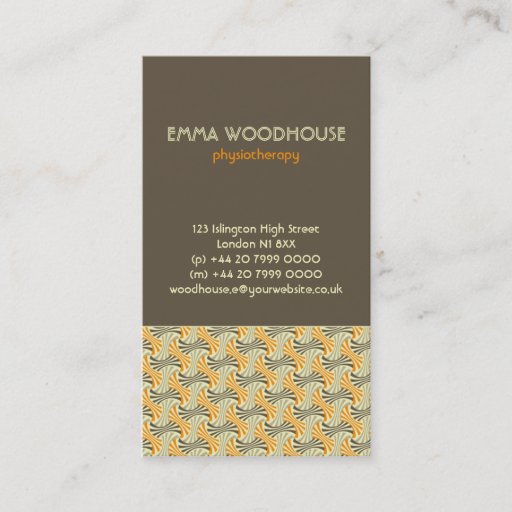 Customizable Retro!Weave :: Brown, Orange, Beige Business Cards