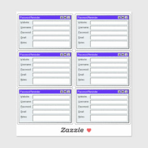 Retro Web Page Username Log Password Tracker  Sticker