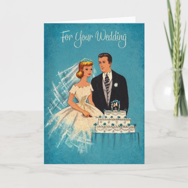 Retro Wedding Greeting Card (Front)