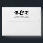 Retro Wedding Monogram Pre Addressed Envelope<br><div class="desc">* TO CHANGE THE LETTERS DISPLAYED IN THE MONOGRAM: 1. select "personalize" 2. scroll to the bottom and select "edit using design tool" 3. open up the layers panel (7th option down with "text" being the first option) 4. click the eye that is crossed out next to the letters needed...</div>