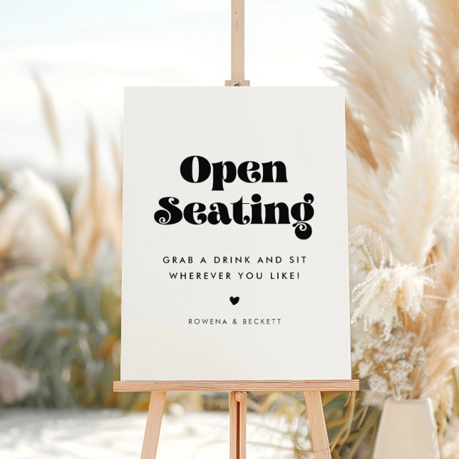 Retro Wedding Open Seating Sign (Creator Uploaded)