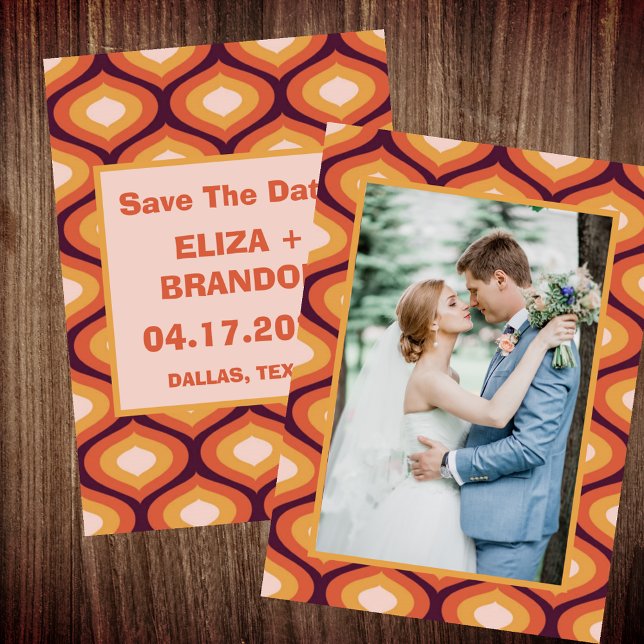 Retro Wedding Photo 70's Save the Date  Invitation (Creator Uploaded)