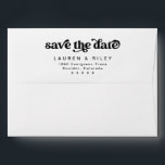 Retro Wedding Pre Addressed Envelope<br><div class="desc">This is a modern minimalist 70's inspired pre addressed wedding envelope featuring a sans serif font and groovy vintage font. All colors are editable. // For matching designs, search CHARLI in the Sincerely By Nicole Zazzle store. * If you like this design but don't see it available for something you...</div>