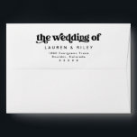Retro Wedding Pre Addressed Envelope<br><div class="desc">This is a modern minimalist 70's inspired pre addressed wedding envelope featuring a sans serif font and groovy vintage font. All colors are editable. // For matching designs, search CHARLI in the Sincerely By Nicole Zazzle store. * If you like this design but don't see it available for something you...</div>