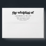 Retro Wedding Pre Addressed Envelope<br><div class="desc">This is a modern minimalist 70's inspired pre addressed wedding envelope featuring a sans serif font and groovy vintage font. All colors are editable. // For matching designs, search CHARLI in the Sincerely By Nicole Zazzle store. * If you like this design but don't see it available for something you...</div>