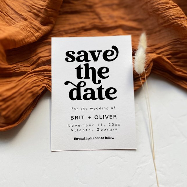 Retro Wedding Save The Date Card (Creator Uploaded)