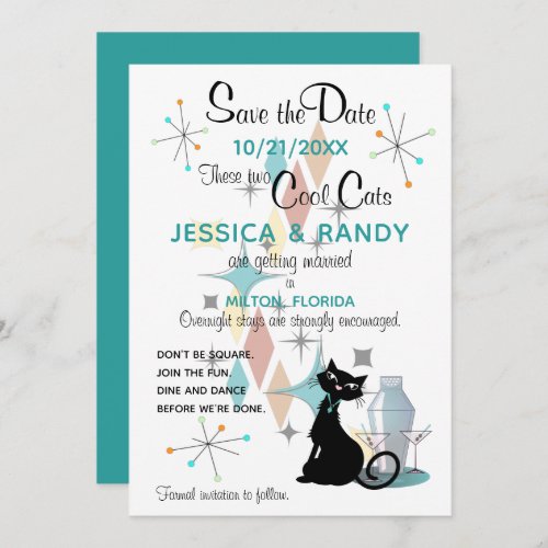 Retro Wedding Save the Date Card