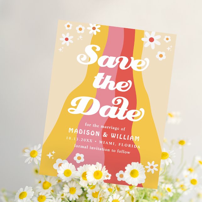 Retro Wedding Save The Date Postcard (Creator Uploaded)