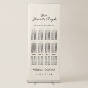Retro Wedding Seating Chart Retractable Banner