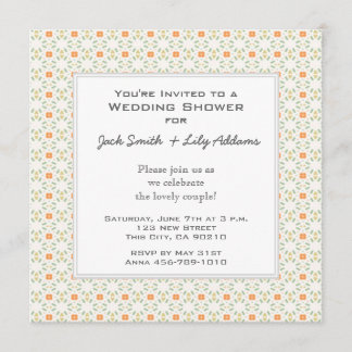 Retro Wedding Shower Invitation - Orange