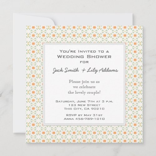 Retro Wedding Shower Invitation - Orange