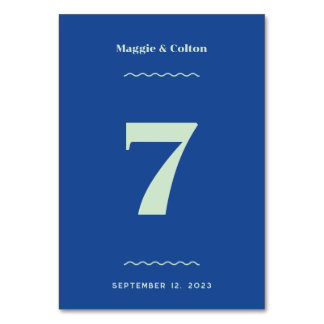 Retro Wedding Table Number