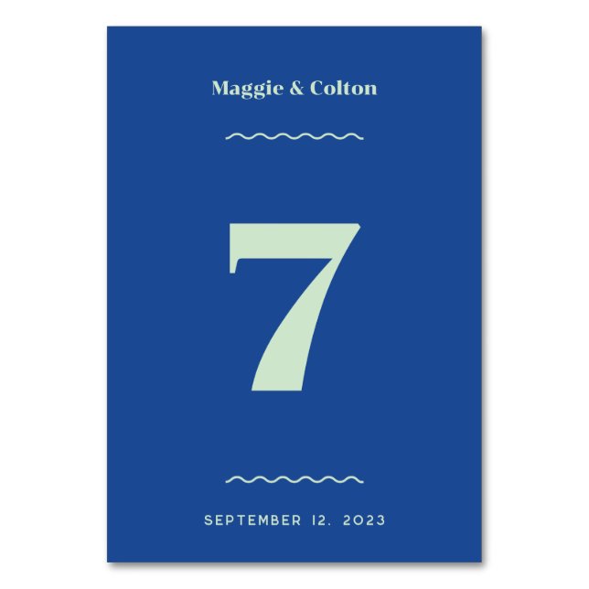 Retro Wedding Table Number (Back)