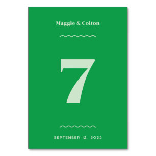 Retro Wedding Table Number