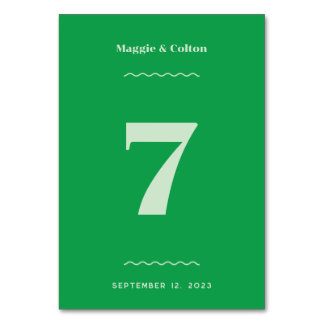 Retro Wedding Table Number