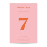Retro Wedding Table Number<br><div class="desc">A fun and colorful retro inspired design on a wedding table number that's created to coordinate with the Daisy collection by Origami Prints.</div>