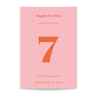 Retro Wedding Table Number