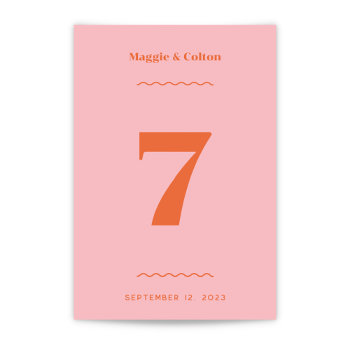 Retro Wedding Table Number by origamiprints at Zazzle