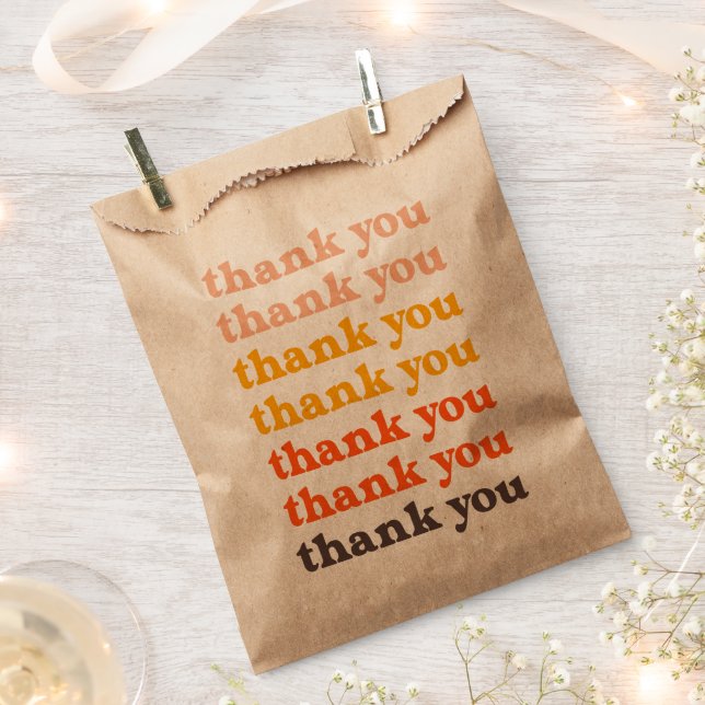 Retro Wedding Welcome Bridal Shower Thank You Favor Bag (Clipped)