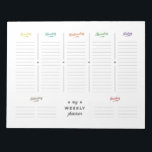 Retro Weekly Planner Notepad<br><div class="desc">This weekly planner has space to write your to-dos from Monday to Sunday. It is a simple and minimalist planner with retro elements like stars, lines and the font type. You can also use this as a shopping list or for school!</div>