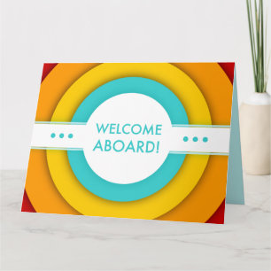 retro welcome aboard card