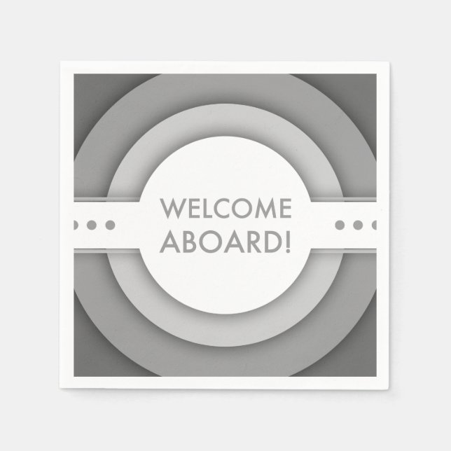 retro welcome aboard napkins (Front)