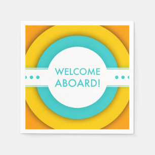 retro welcome aboard napkins