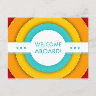 retro welcome aboard postcard