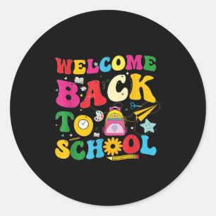Retro Welcome Back To School Teacher Appreciation  Classic Round Sticker