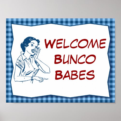 Retro Welcome Bunco Babes Sign