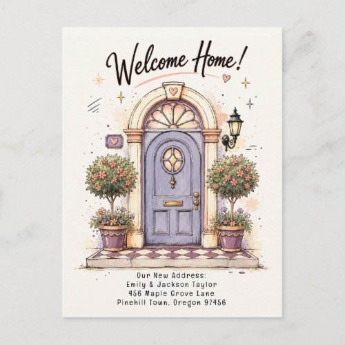 Retro Welcome Home New Address Postcard