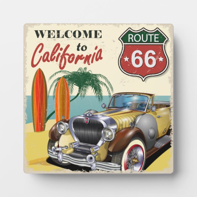 30 x 15 cm MR Plaque Vintage Welcome to California