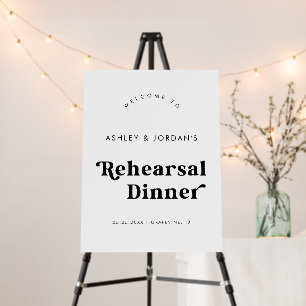 Retro Welcome To Rehearsal Dinner Wedding Sign