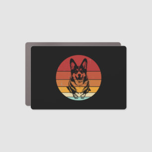 Retro Welsh Corgi  Car Magnet