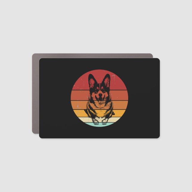 Retro Welsh Corgi  Car Magnet (Front)