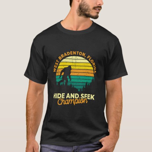 Retro West Bradenton Florida Big Foot Souvenir T_Shirt