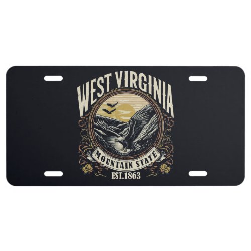 Retro West Virginia License Plate