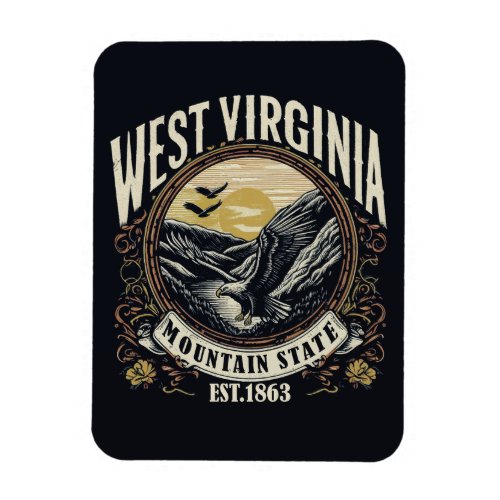 Retro West Virginia Magnet