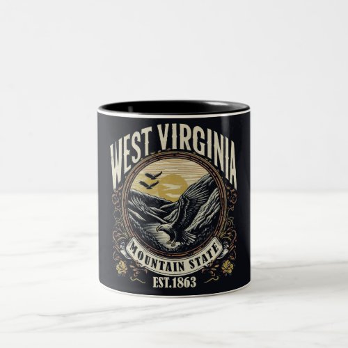 Retro West Virginia Two_Tone Coffee Mug