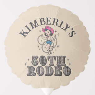 Retro Western 50th Rodeo Birthday Balloon