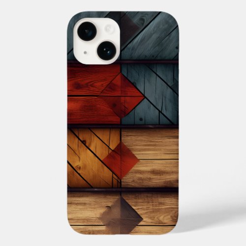 Retro Western Geometrical Wooden  Case_Mate iPhone 14 Case