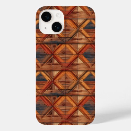 Retro Western Geometrical Wooden  Case_Mate iPhone 14 Case