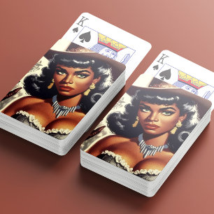 Retro Western Girl Poker Cards