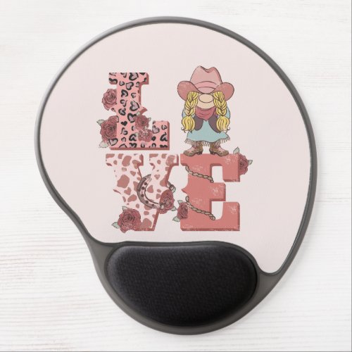 Retro Western Love Gel Mouse Pad