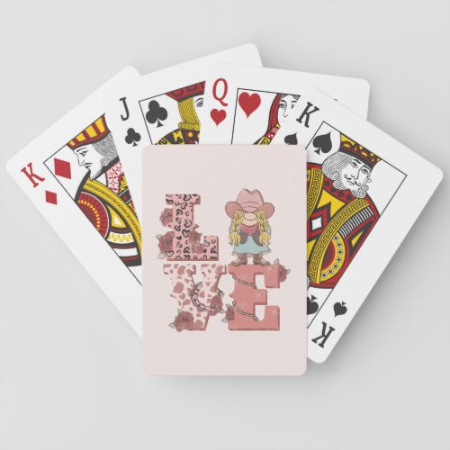 Retro Western Love Poker Cards