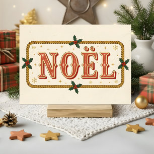 Retro Western Noel Christmas Holiday Card