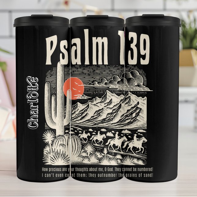 Retro Western Psalm 139 Graphic Thermal Tumbler (Creator Uploaded)