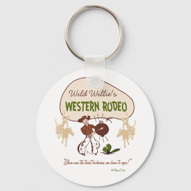 Retro 'Western Rodeo' Keychain (Front)