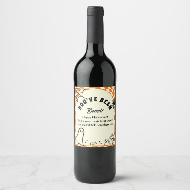 Retro We've Been Booed You've Been Booed Game Wine Label (Front)